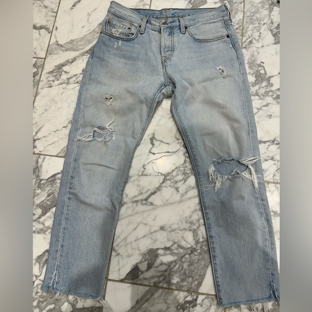 Levi's Light Blue 501 tapered Jeans
